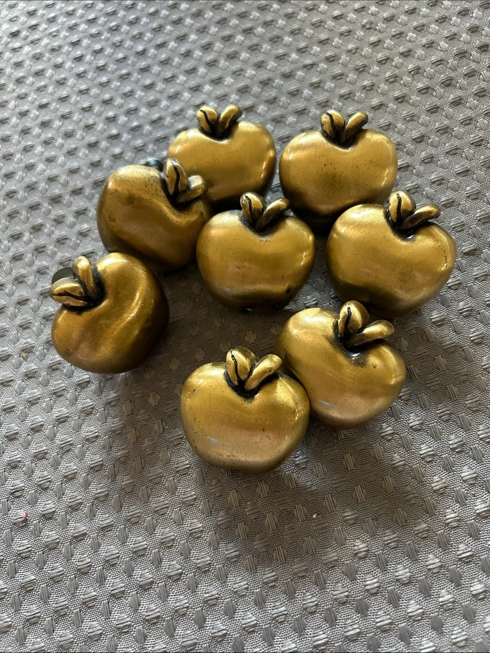 Brass Apple Decorative Accent Pieces - Set of 8